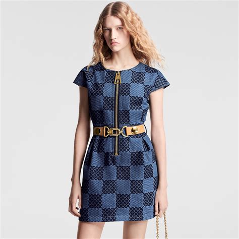 LV xxl detail damier denim dress